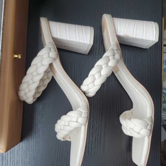 DV Dolce Vita Tessa Braided Double Strap Sandals Heels in Ivory - Women's 9 US - Picture 9 of 12